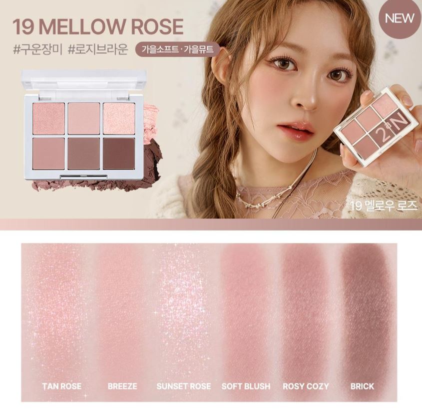 [2aN] Better Me Eye Palette Soft Rose Blending Finish 4.5g (6 Shades)