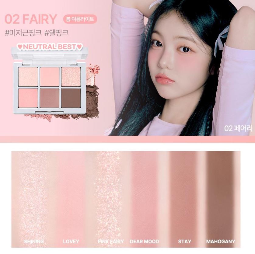 [2aN] Better Me Eye Palette Soft Rose Blending Finish 4.5g (6 Shades)