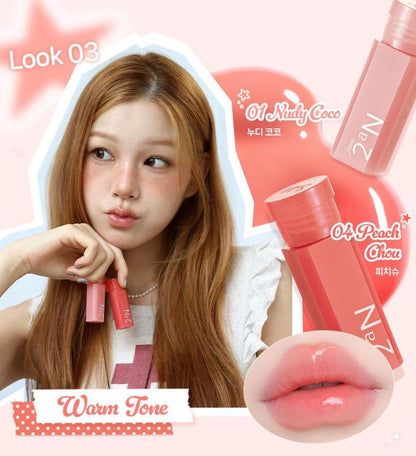 [2aN] Mini Glaze Bouncing Tint Glossy Radiant Finish Lip Tint 2g | 6 Shades