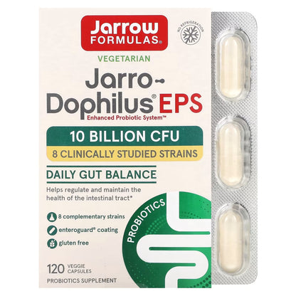 [Jarrow Formulas] Jarro-Dophilus EPS | Probiotic Dietary Supplement for Daily Wellness | 30 / 60 / 120 Veggie Capsules