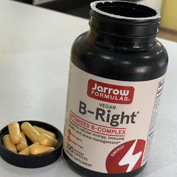 [Jarrow Formulas] Vegan B-Right B-Complex | Balanced B Vitamin Dietary Supplement | 100 Veggie Capsules