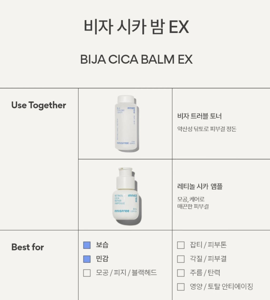 [Innisfree] Cica Balm EX Set – Soft Moisturizing Finish – 40ml × 3