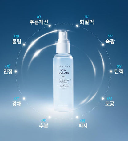 [S.NATURE] Aqua Squalane Face Mist – Fine Hydrating Glow Finish (100 ml × 2)