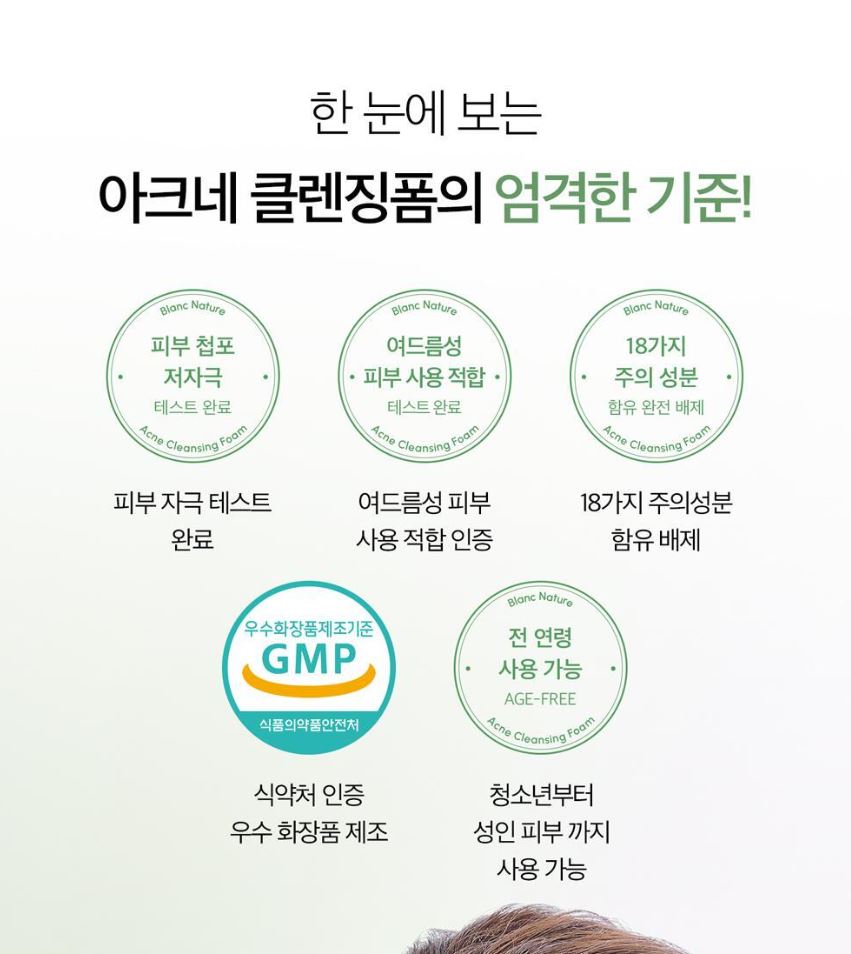 [Blanc Nature] Pore & Acne Cleansing Foam Creamy Fresh Finish Duo Set 150ml + 50ml