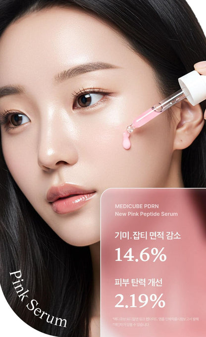 [Medicube] PDRN Pink Peptide Serum Set – Soft Radiant Finish + Refill & Toner Pads – 30ml + 50ml + 2 Pads