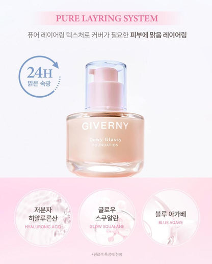 [GIVERNY] Dewy Glassy Foundation Radiant Glow Finish 30ml