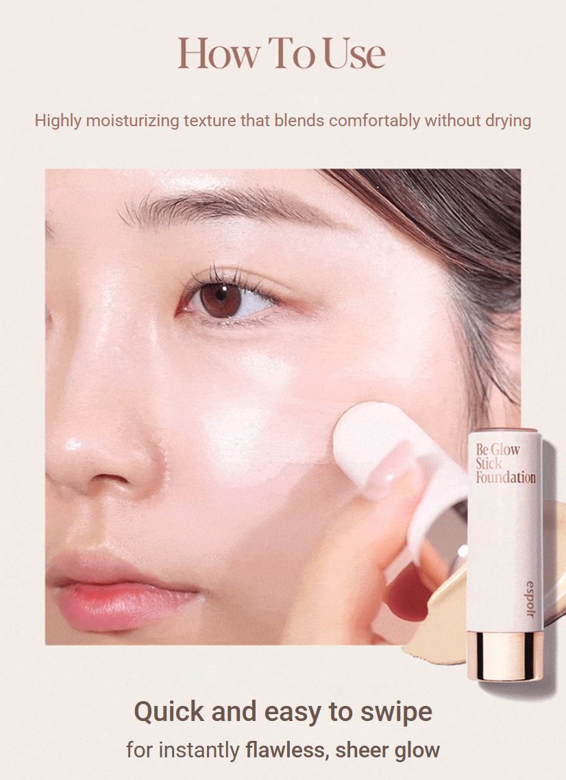 [espoir] Be Glow Stick Foundation Set – Vegan Radiant Base with Shading Stick 11g
