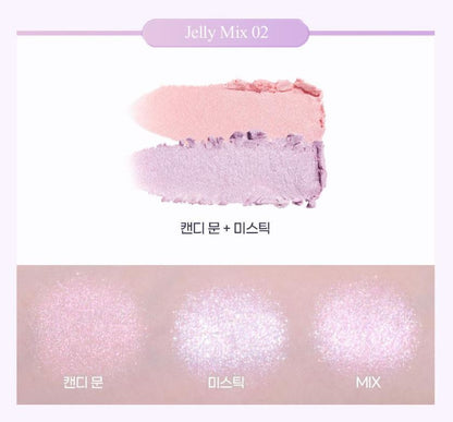 [2aN] Jelly Glow Highlighter Palette Radiant Shimmer Finish 10.8g