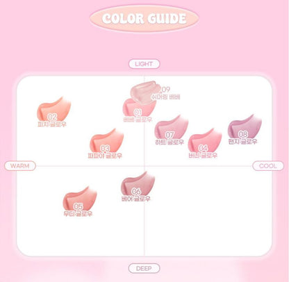 [2aN] Heart Wearing Liquid Cheek Soft Glow Finish 9 Colors (Single/Set)
