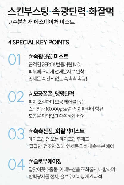 [S.NATURE] Aqua Squalane Face Mist – Fine Hydrating Glow Finish (100 ml × 2)