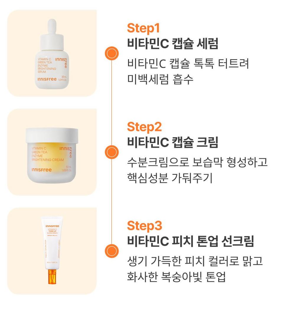 [Innisfree] Vitamin C Capsule Cream with Radiant Tone-Up Finish 50ml + 20ml