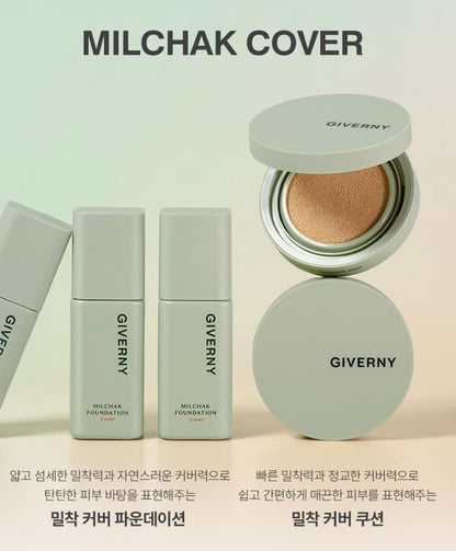 [GIVERNY] Milchak Cover Cushion Semi-Matte Radiant Finish 12g + 2 Refills