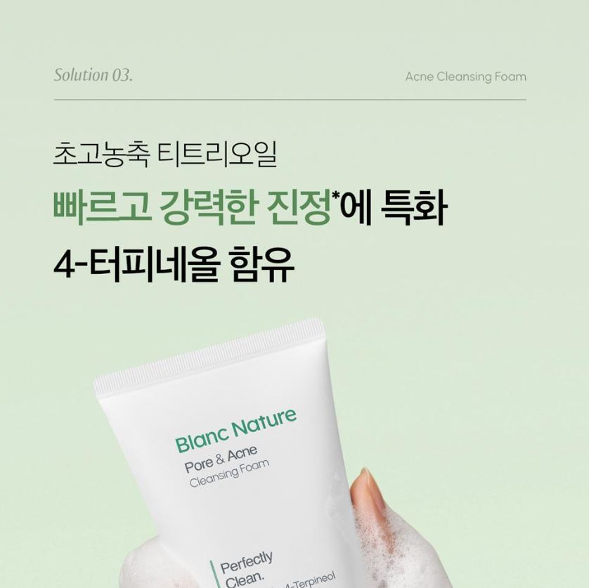 [Blanc Nature] Pore & Acne Cleansing Foam Creamy Fresh Finish Duo Set 150ml + 50ml