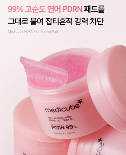 [Medicube] Pink Collagen Gel Toner Pad Radiant Refresh Finish 70 Pads