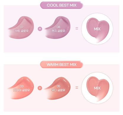 [2aN] Heart Wearing Liquid Cheek Soft Glow Finish 9 Colors (Single/Set)