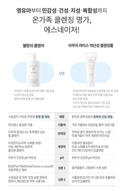 [S.NATURE] Aqua Rice Low-pH Cream-to-Foam Cleanser Soft Hydrating Finish 160 ml