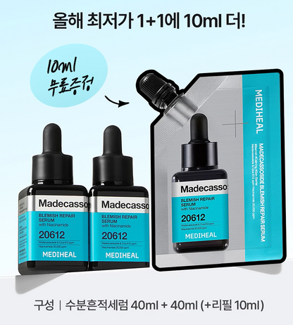 [Mediheal] Madecassoside Blemish Repair Serum | Calming Formula | 40ml + 40ml + 10ml | GlowLab