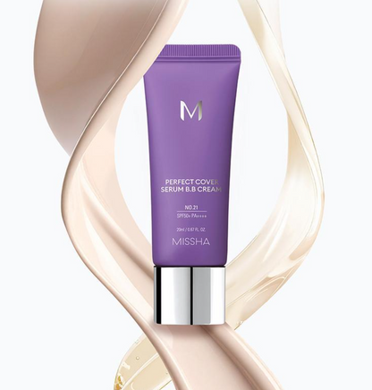 [MISSHA] M Perfect Cover Serum BB Cream – Radiant, Dewy Finish with SPF50+ PA++++ | 20ml / 50ml | GlowLab