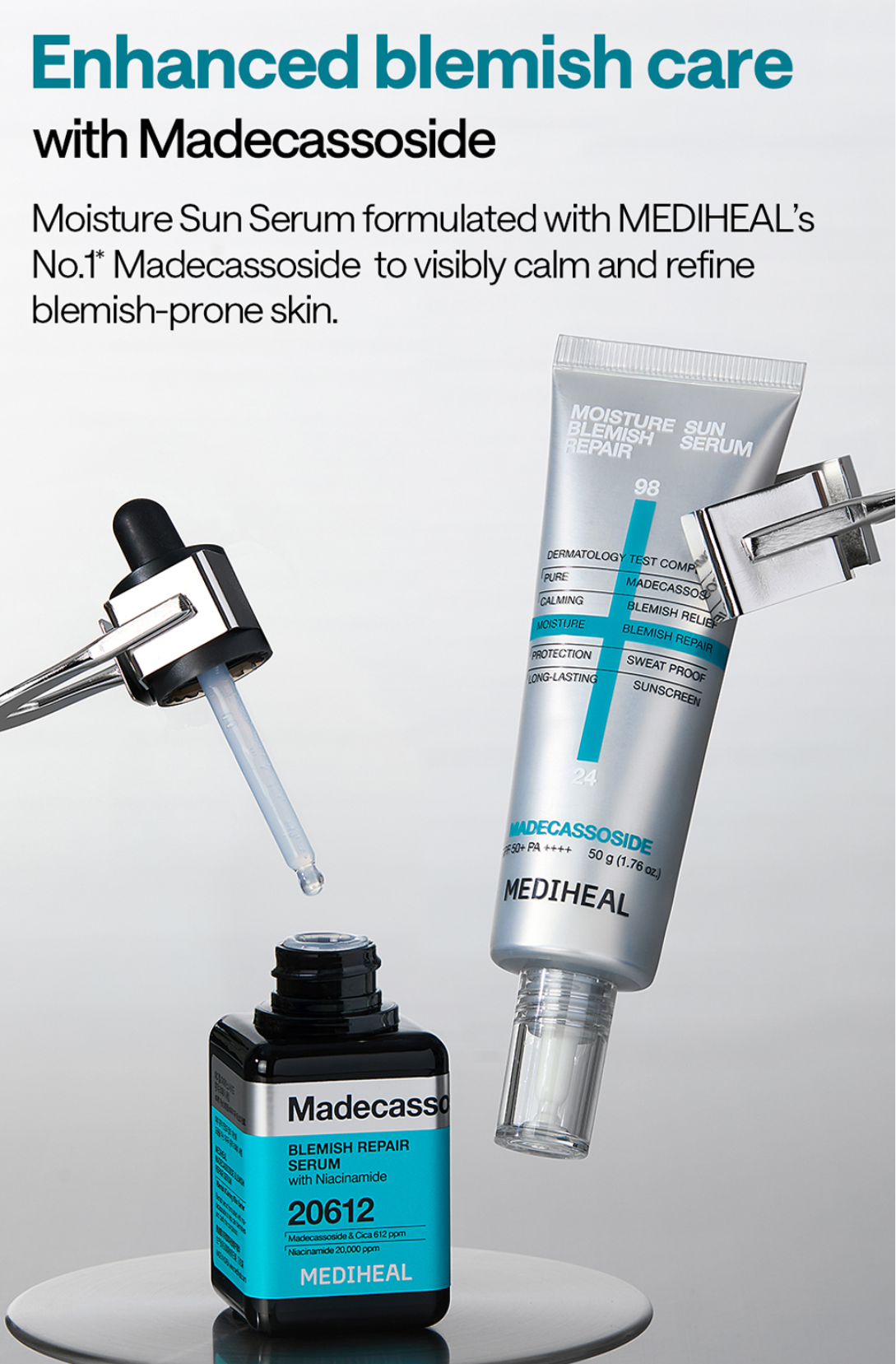 [Mediheal] Madecassoside Moisture Sun Serum Double Set | Calming & Hydrating SPF 50+ PA++++ | 50 g + 50 g Olive Young Limited | GlowLab