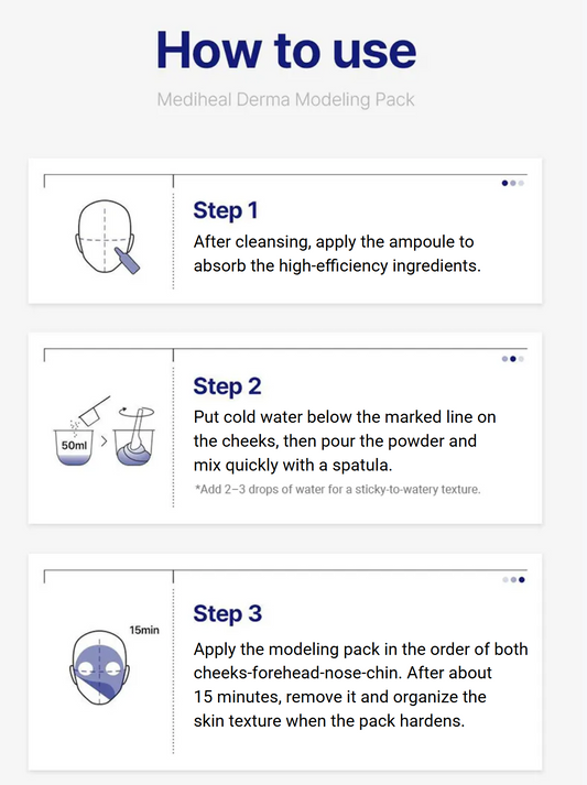 [Mediheal] Derma Modeling Pack &amp; Ampoule Set (3 ประเภท) | การดูแลแบบมืออาชีพที่ให้ความเย็น ผ่อนคลาย และให้ความชุ่มชื้น