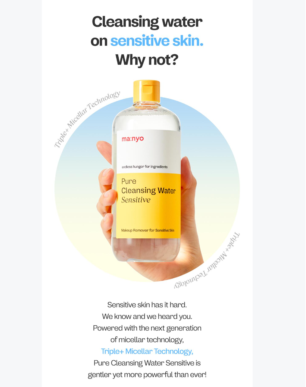 [ma:nyo Factory] Pure Cleansing Water Sensitive | 500ml x2 | GlowLab