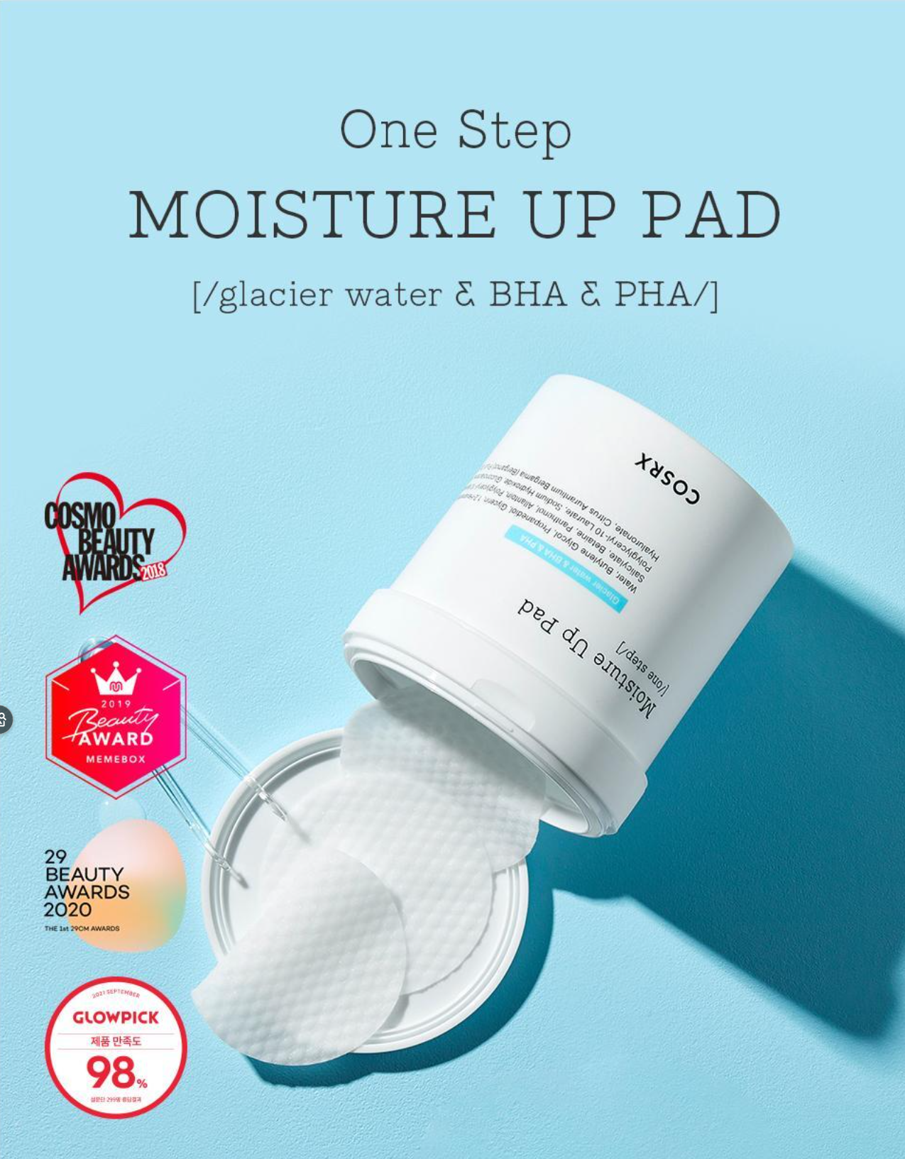 [COSRX] One Step Original Clear Pad | 90 Pads, Green Calming Pad | 90 Pads, Moisture Pad | 90 Pads