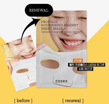 [COSRX] Full Fit Propolis Nourishing Magnet Sheet Mask | Hydrating & Radiance Sheet Mask 10pcs