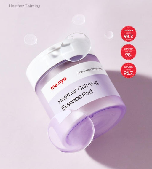 [ma:nyo Factory] Heather Calming Essence Pad | Soothing & Hydrating Toner Pads | 60 Pads