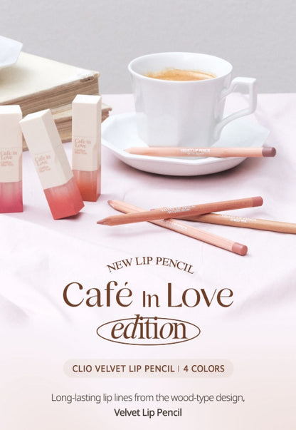 [CLIO] Velvet Lip Pencil 1.45g (+Sharpener) | Smooth Matte Color & Soft Blurring Finish