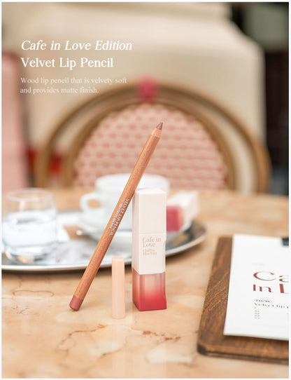 [CLIO] Velvet Lip Pencil 1.45g (+Sharpener) | Smooth Matte Color & Soft Blurring Finish