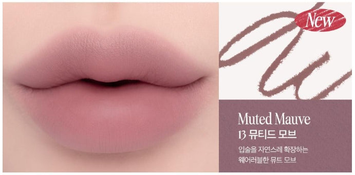 [CLIO] Velvet Lip Pencil 1.45g (+Sharpener) | Smooth Matte Color & Soft Blurring Finish