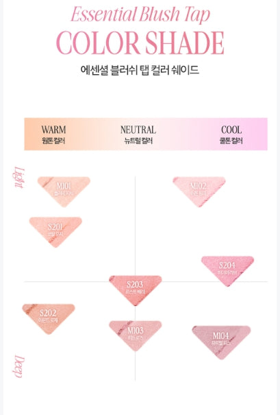 [CLIO] Essential Blush Tap 4g | Airy Matte & Sheer Glow Cheek Color