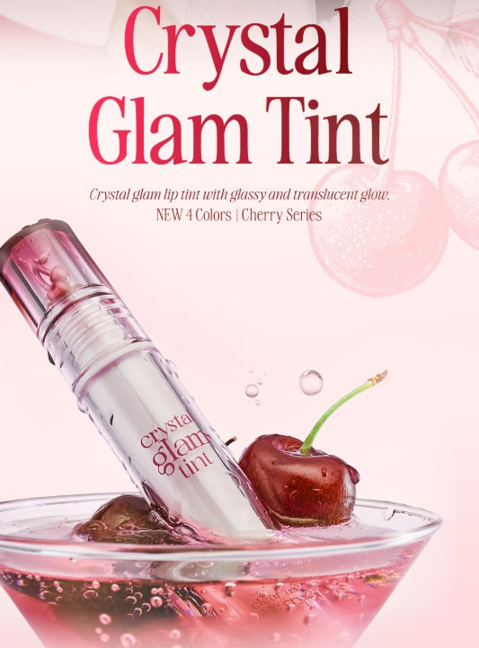 [CLIO] Crystal Glam Tint Cherry Series 3.4g | Glossy Translucent Lip Tint