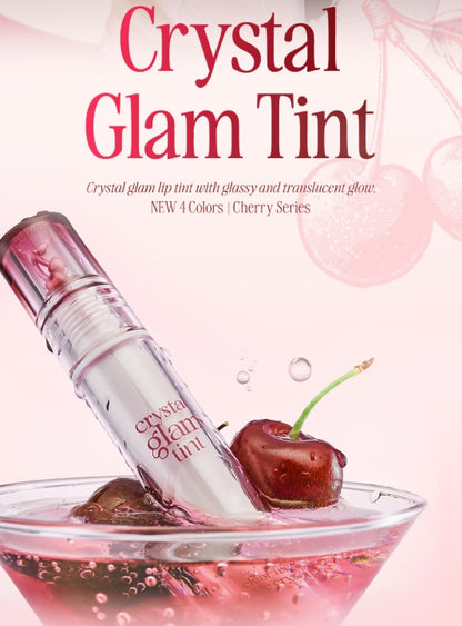 [CLIO] Crystal Glam Tint Cherry Series 3.4g | Glossy Translucent Lip Tint