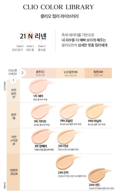 [CLIO] Kill Cover Skin Fixer Cushion – Soft Velvet Texture & Natural-Looking Finish | 15g