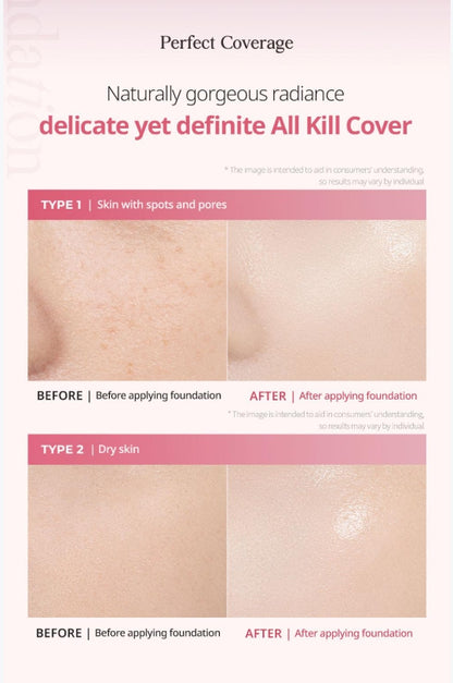 [CLIO] Kill Cover High Glow Foundation Special Set – Natural Radiant Look & Lightweight Feel | 38g + Gift