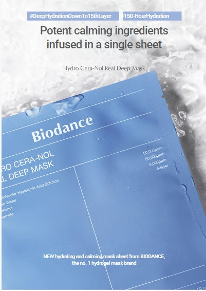[BIODANCE] Hydro Cera-Nol Real Deep Mask – Deep Moisture & Cooling Hydrogel Sheet | 4 Sheets