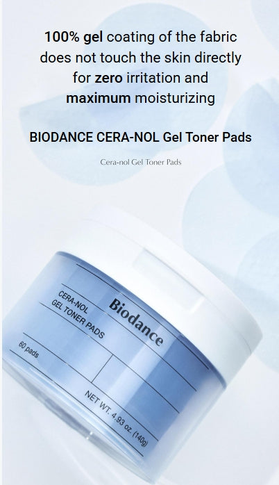 [BIODANCE] Hydro Cera-nol Gel Toner Pads – Cooling & Moisture Balance Care | 60P + 4P Set