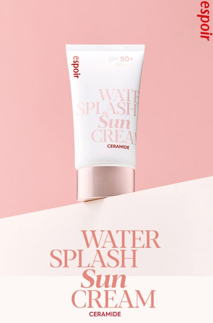 [espoir] Water Splash Sun Cream Ceramide Set – Hydrating Vegan Formula SPF50+ PA++++ | 60ml + 20ml Foam