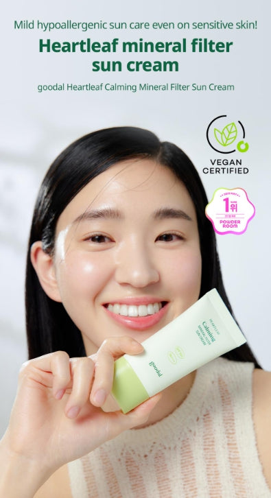 [Goodal] Heartleaf Calming Mineral Filter Sun Cream | Lightweight Moisture Protection 50mL 1+1 Set
