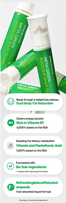 [VITALBEAUTIE] Meta Green Booster Shot | Refreshing Daily Botanical Drink | 7 Days + 1 Day Bonus