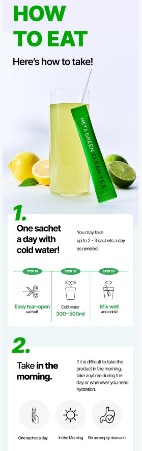 [VITALBEAUTIE] Meta Green Clean Tea Refreshing Detox Drink | 10 Sticks