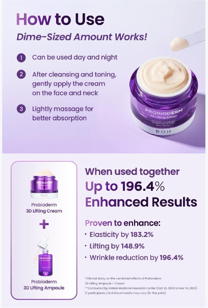 [BIOHEAL BOH] Probioderm 3D Lifting Cream – Silky Hydrating Texture for Smooth Radiant Skin | 50mL Refill Set