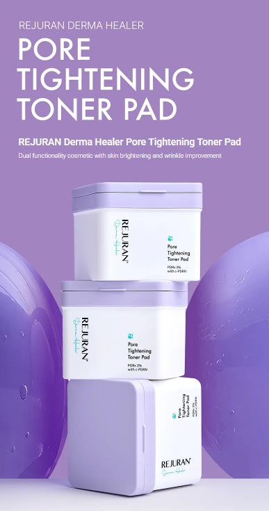 [REJURAN] Derma Healer Pore Tightening Toner Pad – Refreshing Exfoliating Care 220 mL (60 Pads) Double Set | GlowLab