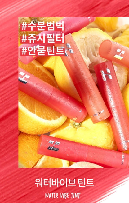 [Holika Holika] Water Vibe Tint – Sheer Juicy Color Finish – Single Lip Tint