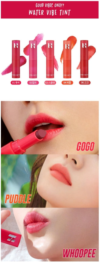 [Holika Holika] Water Vibe Tint – Sheer Juicy Color Finish – Single Lip Tint