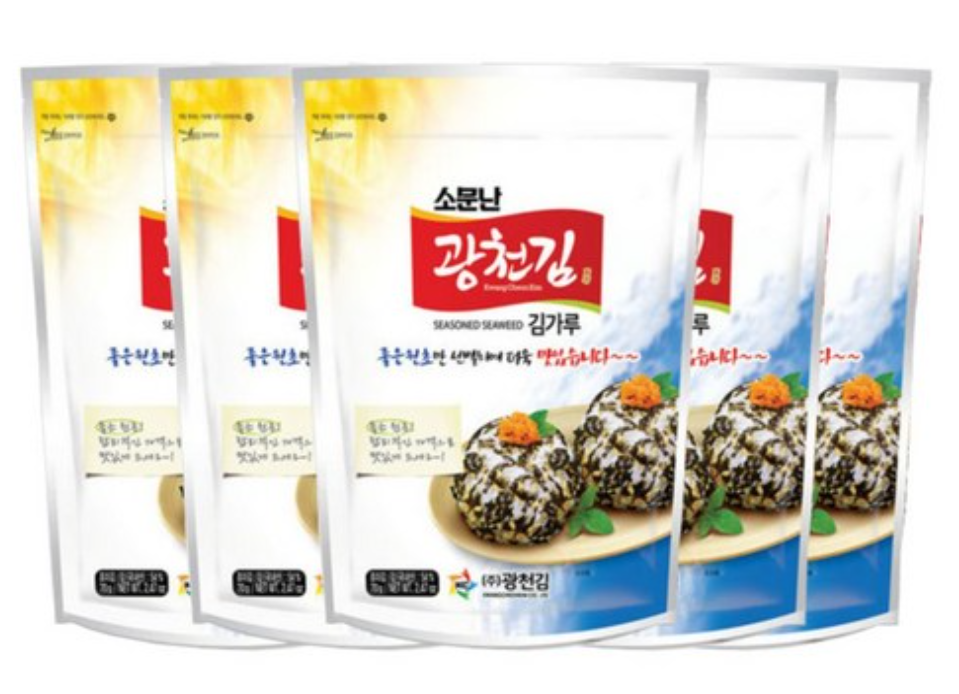 Gwangcheon kim Seasoned Seaweed Flakes | 70g*5 | Korean Crispy Sea Snack
