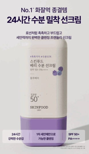 [SKINFOOD] Berry Moisturizing Sun Cream SPF50+ PA++++ Double Set 50ml x 2