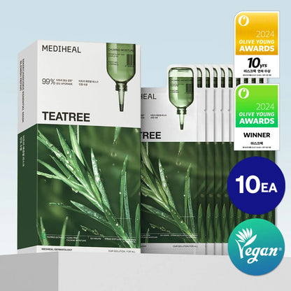 [MEDIHEAL] Tea Tree Essential Mask Sheet – Refreshing & Balancing Facial Care | 10 Sheets | GlowLab