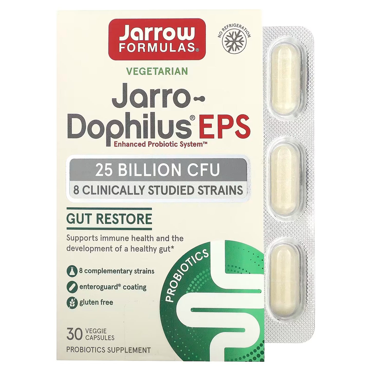 [Jarrow Formulas] Jarro-Dophilus EPS | Probiotic Dietary Supplement for Daily Wellness | 30 / 60 / 120 Veggie Capsules